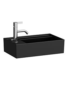 LAUFEN Kartell Handwaschbecken H8153357161121 46x28cm, Armatur links, ohne Überlauf, ohne Hahnloch, schwarz matt