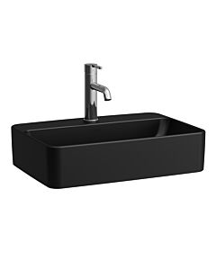 Laufen SAVOY Waschtisch-Schale H8169457161041 38x55cm, rechteckig, mit Überlauf, 1 Hahnloch, schwarz matt