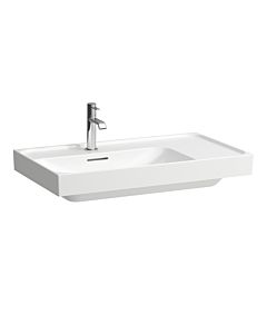 Laufen Meda washbasin H8171160001041 80x46cm, undercounter, shelf on the right, with overflow, 2000 tap hole, white