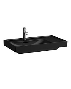 Laufen Meda washbasin H8171167161081 80x46cm, built-under, shelf on the right, with overflow, 3 tap holes, matt black