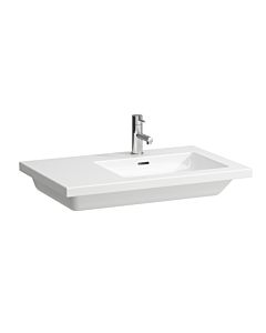 LAUFEN Living Square washbasin H8174390001091 75x48cm, without tap hole with overflow, shelf on the left