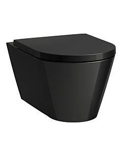 LAUFEN Kartell wall WC H8203370200001 noir brillant, sans rebord, forme à l&#39;intérieur rond