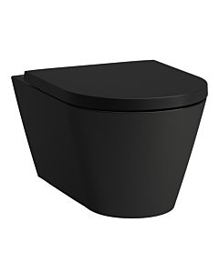 Laufen Kartell wall washdown WC H8213317160001 noir mat, sans rebord, avec Silent Flush