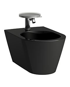 Laufen Kartell Wand-Bidet 8303310203021 schwarz 37x54,5cm, 1 Hahnloch, mit Ab- und Überlaufventil