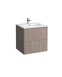 Laufen Pro S Base Waschtisch-Set H8649602621041, 2 Schubladen, Ulme  hell, 60x50cm, weiß