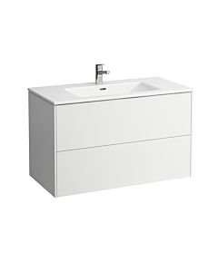 Laufen Pro S Base Waschtisch-Set H8649612611041, 2 Schubladen, weiß glänzend, 100x50cm