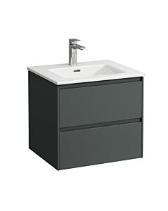 Laufen Pro X LANI Vanity Unit Set H8649642661041 60x54x50cm, 1 tap hole, with overflow, 2 drawers, traffic grey