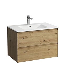 Laufen Pro X LANI Vanity Unit Set H8649652671041 80x54x50cm, 1 tap hole, with overflow, 2 drawers, wild oak