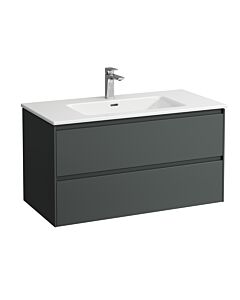 Laufen Pro X LANI Vanity Unit Set H8649672661041 100x54x50cm, 1 tap hole, with overflow, 2 drawers, traffic grey