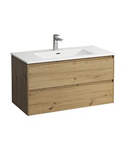 Ensemble meuble-lavabo Laufen Pro X LANI H8649672671041 100 x 54 x 50 cm, 1 trou de robinetterie avec trop-plein, 2 tiroirs, chêne sauvage
