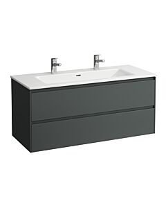 Laufen Pro X LANI Vanity Unit Set H8649692661071 120x54x50cm, 2 tap holes, with overflow, 2 drawers, traffic grey