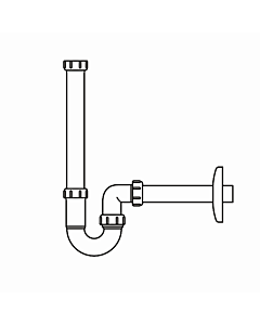 Laufen Absaugsiphon H8940670000001 D32, weiß, mit verlängertem Ablaufrohr