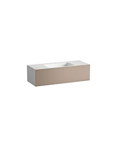 Laufen FOLIO washbasin H580FO55221111 1254x500x350 mm, with tap ledge, with one tap hole, centered, without overflow, color: Moonstone
