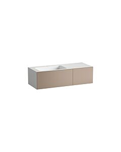 Laufen FOLIO washbasin H580FO75221111 1254x500x350 mm, with tap ledge, with one tap hole, centered, without overflow, color: Moonstone