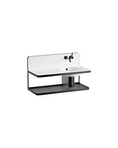 Laufen STEEL19 washbasin H580ST50001091 1000x490x590 mm, rectangular basin right without drain with waste bin, white