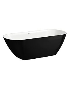 Laufen Lua freistehende Badewanne H2200820640001 170x75cm, Marbond, weiß, schwarz außen/weiß innen