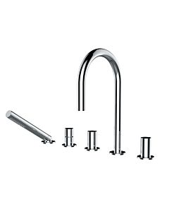 Laufen Kartell 5-Loch-Wannenarmatur H3223350042821 chrom, mit Handbrause, ohne Abdeckplatte
