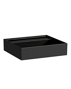 LAUFEN Kartell washbasin 8103320201091, 50x46cm, black, overflow, without tap hole, sapphire ceramic
