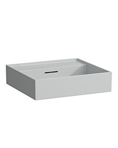 LAUFEN Kartell lavabo 8103327591091, 50x46cm, gris, avec trop-plein, sans trou pour robinet, céramique saphir