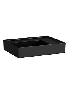 LAUFEN Kartell lavabo H8103347161121 60x46cm, étagère à droite, sans trop-plein, sans trou pour robinet, noir mat