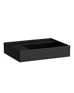 LAUFEN Kartell lavabo H8103357161121 60x46cm, étagère à gauche, sans trop-plein, sans trou pour robinet, noir mat
