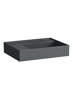 LAUFEN Kartell washbasin H8103357581121 60x46cm, shelf on the left, without overflow, without tap hole, matt graphite