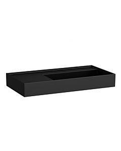 LAUFEN Kartell lavabo H8103397161121 90x46cm, étagère à gauche, sans trop-plein, sans trou pour robinet, noir mat