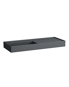 LAUFEN Kartell lavabo H8133327581121 120x46cm, étagère à droite, sans trop-plein, sans trou pour robinet, graphite mat