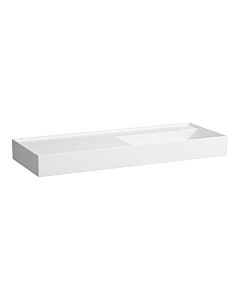 LAUFEN Kartell vasque H8133334001121 120x46cm, étagère à gauche, sans trop-plein, sans trou pour robinetterie, blanc LCC
