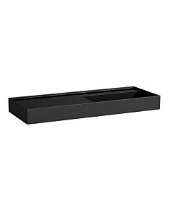 LAUFEN Kartell lavabo H8133330201121 120x46cm, étagère à gauche, sans trop-plein, sans trou pour robinet, noir brillant