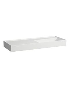 LAUFEN Kartell vasque H8133337571121 120x46cm, tablette à gauche, sans trop-plein, sans trou pour robinetterie, blanc mat