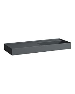 LAUFEN Kartell lavabo H8133337581121 120x46cm, étagère à gauche, sans trop-plein, sans trou pour robinet, graphite mat