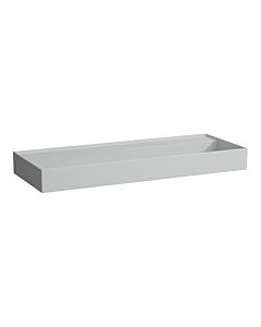 LAUFEN Kartell lavabo H8133337591121 120x46cm, étagère à gauche, sans trop-plein, sans trou pour robinet, gris mat