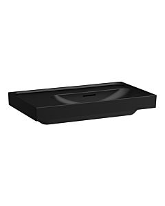 Laufen Meda washbasin H8171157161091 80x46cm, can be built under, shelf on the left, with overflow, without tap hole, matt black