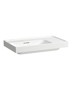 Laufen Meda washbasin H8171167571091 80x46cm, built-under, shelf on the right, with overflow, without tap hole, matt white
