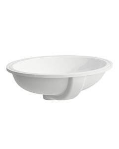 Lavabo encastré Laufen SAVOY H8189430001551 44,6 x 36,2 cm, à poser sous plan, ovale, avec trop-plein, fond émaillé, blanc