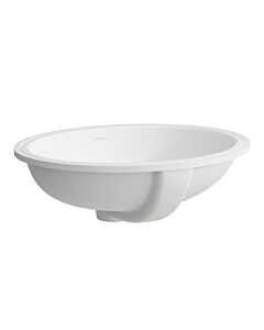 Laufen SAVOY Einbauwaschtisch H8189437571551 44,6x36,2cm, Einbau von unten, oval, mit Überlauf, Unterseite glasiert, weiß matt