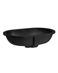 Lavabo encastré Laufen Savoy H8189467161091 57,5 x 37,5 cm, à poser sous plan, sans perçage pour robinetterie, ovale, avec trop-plein, noir mat