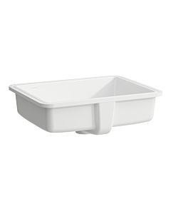 Lavabo encastré Laufen Savoy H8189480001091 50 x 39,5 cm, à poser sous plan, sans perçage pour robinetterie, rectangulaire, blanc, avec trop-plein