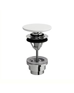 LAUFEN waste valve H8981920200001 with pull lever, with sapphire Bathroom ceramics cover, glossy black