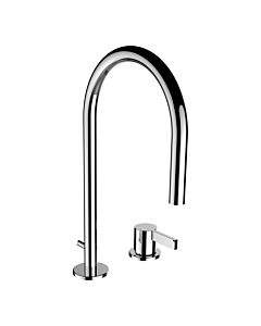 Laufen K-LAUFEN Waschtisharmatur H3113320042231 Schwenkaus 2-Loch lauf, Ausladung 166 mm, ohne Ablaufventil, Chrom
