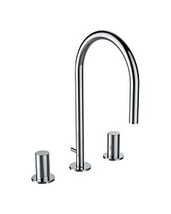 Laufen K-LAUFEN mitigeur de lavabo 3 trous H3123330042231 bec orientable, saillie 166mm, sans robinet de vidange chromé