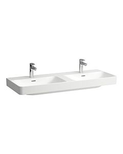 Vasque double Laufen PROx H8148624001041 1 trou de robinetterie avec trop-plein, 1200 x 465 mm, finition Laufen Clean Coat blanche