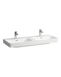 Laufen PROx double washbasin H8148627571041 1 tap hole with overflow, 1200x465, white matt
