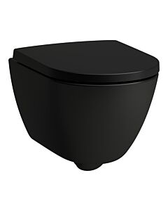 WC suspendu Laufen PRO X, à chasse d&#39;eau profonde, H8208637160001 , avec abattant, chasse d&#39;eau silencieuse, sans bride, 360 x 490 mm, noir mat