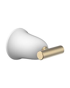 Laufen THE NEW CLASSIC Towel Hook H8778547630001 43x73mm, Matte White / Matte PVD Pale Gold