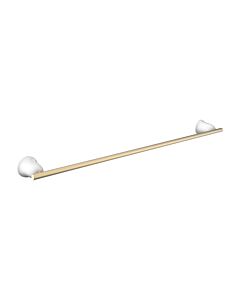 Laufen THE NEW CLASSIC Towel Rail H8778567660001 600x73mm, White / PVD Pale Gold Matte