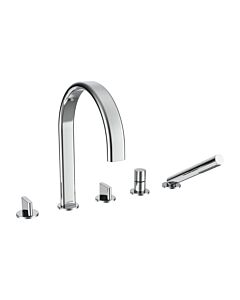 Ensemble de remplissage de baignoire Laufen MEDA 5 trous HF506685100050 , profondeur 220 mm, avec flexible et pommeau de douche, chromé