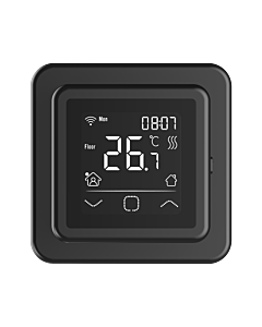 Thermostat numérique Wi-Fi Riberger C16 – Noir, avec capteur pour chauffage électrique au sol