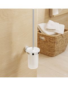 AquaCraft 100 WC-Bürstengarnitur zum Kleben 10060000-00 Wandmodell, mit Glas, chrom